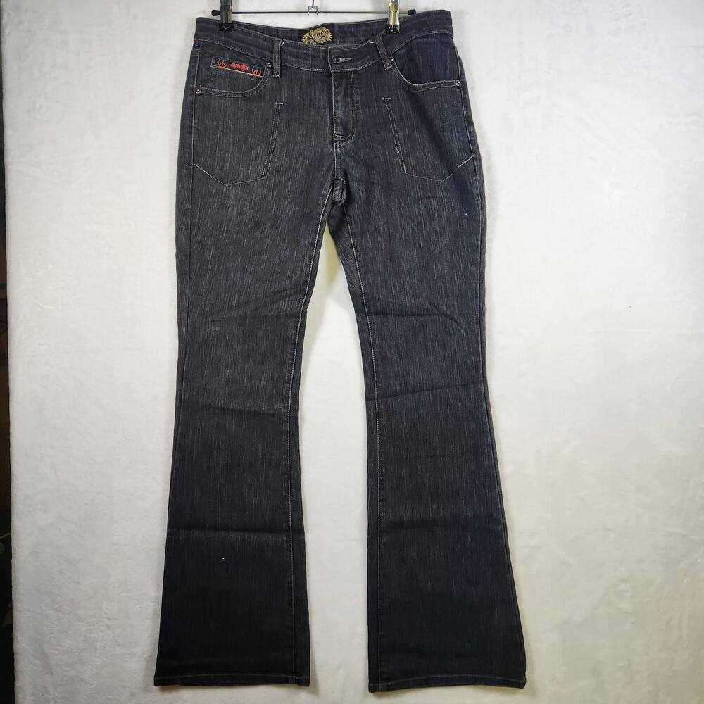 Vintage Y2K Avirex Dark Blue Jeans Embellished Stretch‎ Cotton Blend Size 9